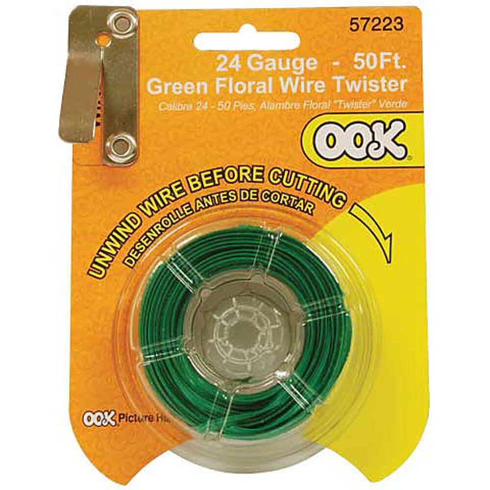 Green, Hooks/Wall Adhesive, Metal, Art & School, Ook, Floral wire, 24 gauge, 50', 660836